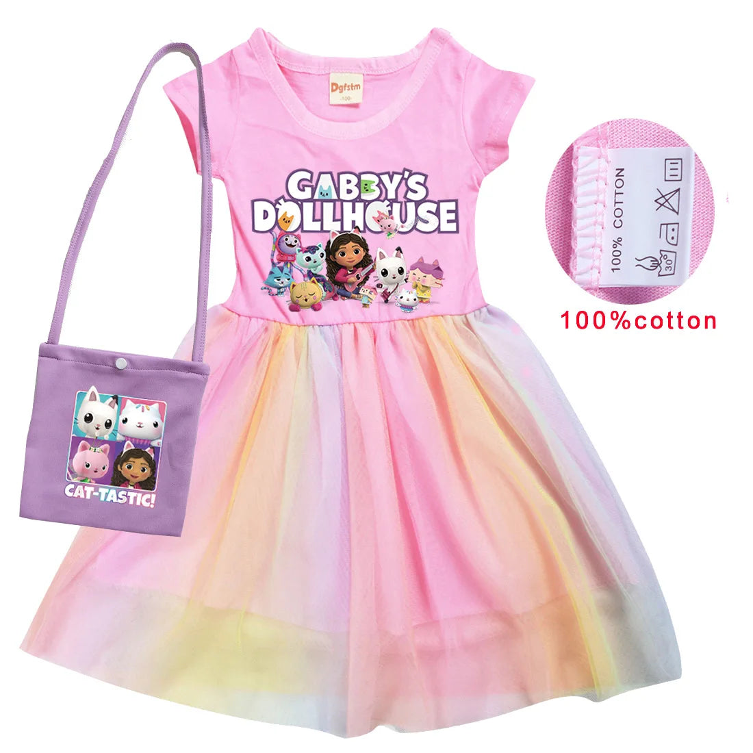 Gabbys Dollhouse Girl Cat Tastic Cosplay Costumes Girls Dresses Bag Kawaii Kids Princess Dress Birthday party Costume with bag