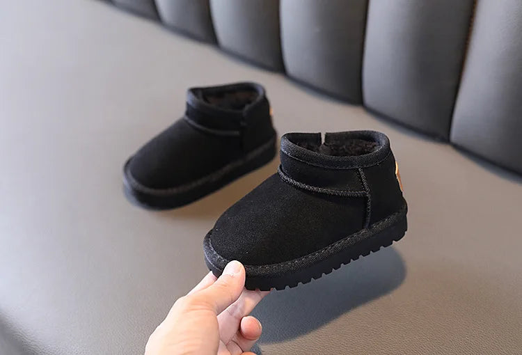 Children Snow Boots Girls Fashion Warm Plush Winter Boots Boys Wearable Soft Sole Snow Boots Size 15-30