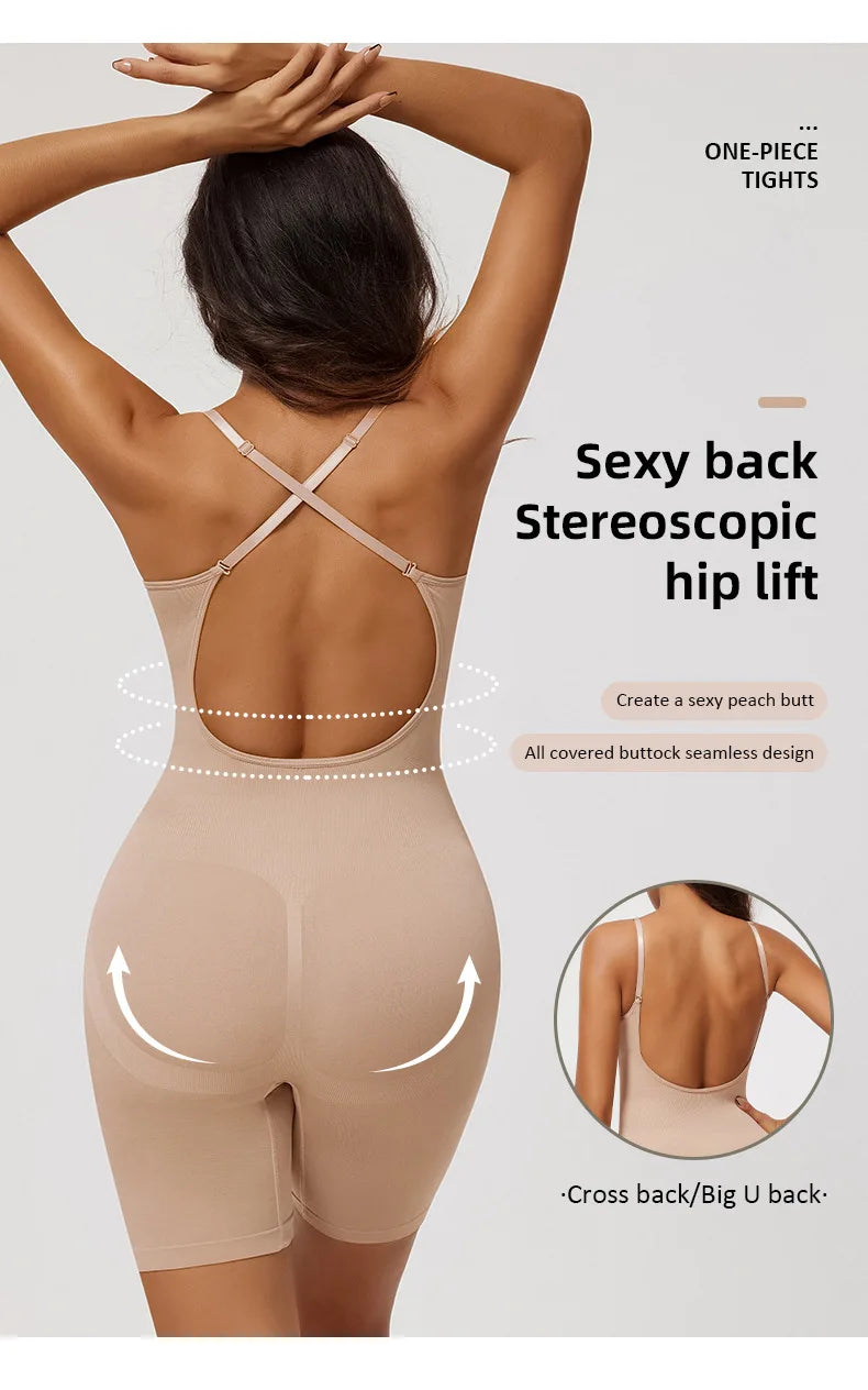Women Colombianas Corset Slimming Butt Lifter Full Body Shaper Seamless Bodysuit Compression Open Crotch Push Up Shapewear