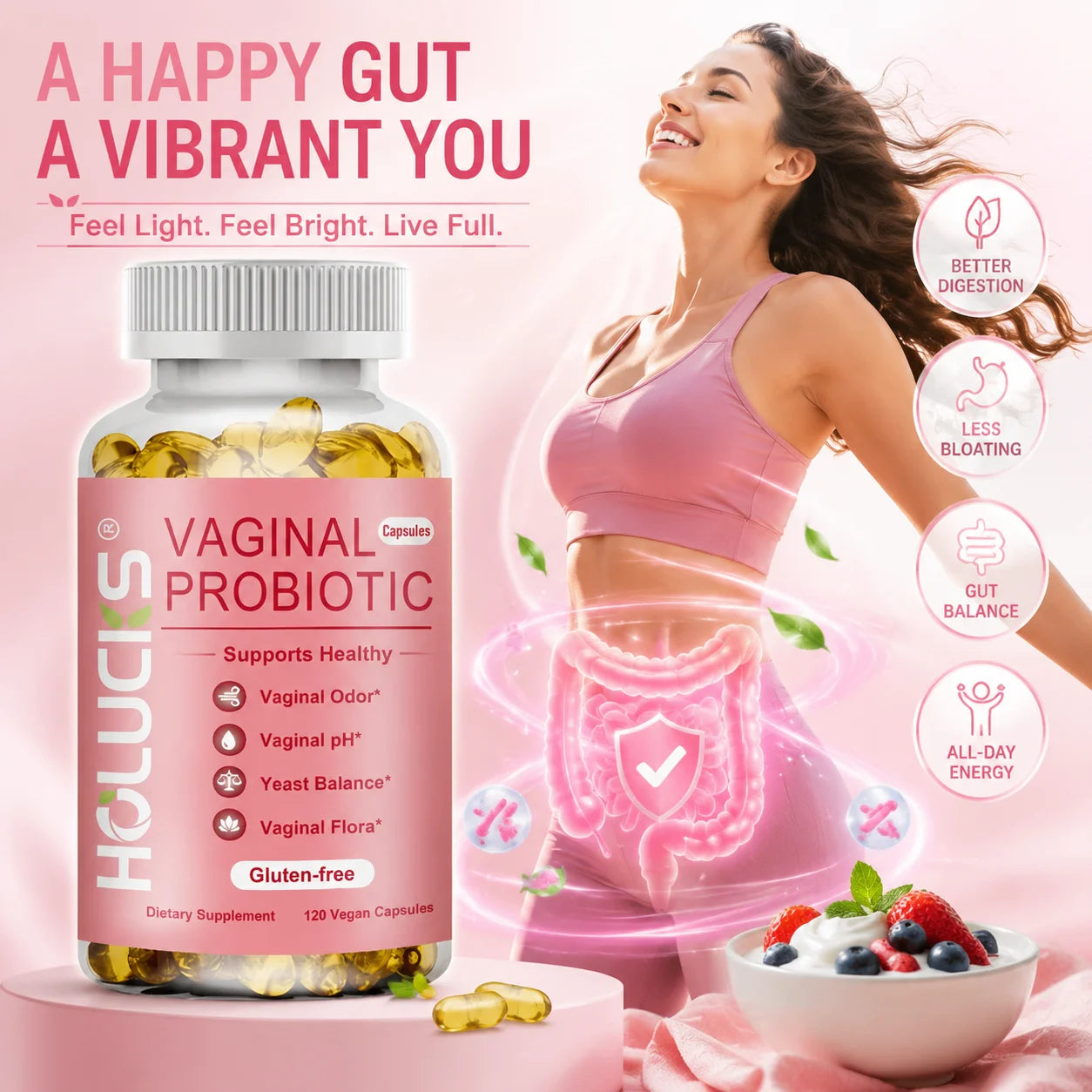 Probiotics for Women - Promotes Vaginal, Intestinal, Immune and Overall Women's Health, Aids The Digestive System