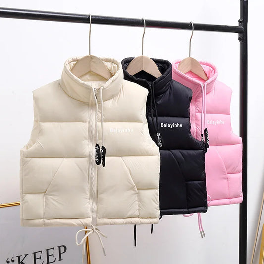 New Boys Thicken Warm Down Vests Children Fashion Cotton Waistcoat Girls Autumn Coats Kids Clothing Teens Solid Vest Jacket