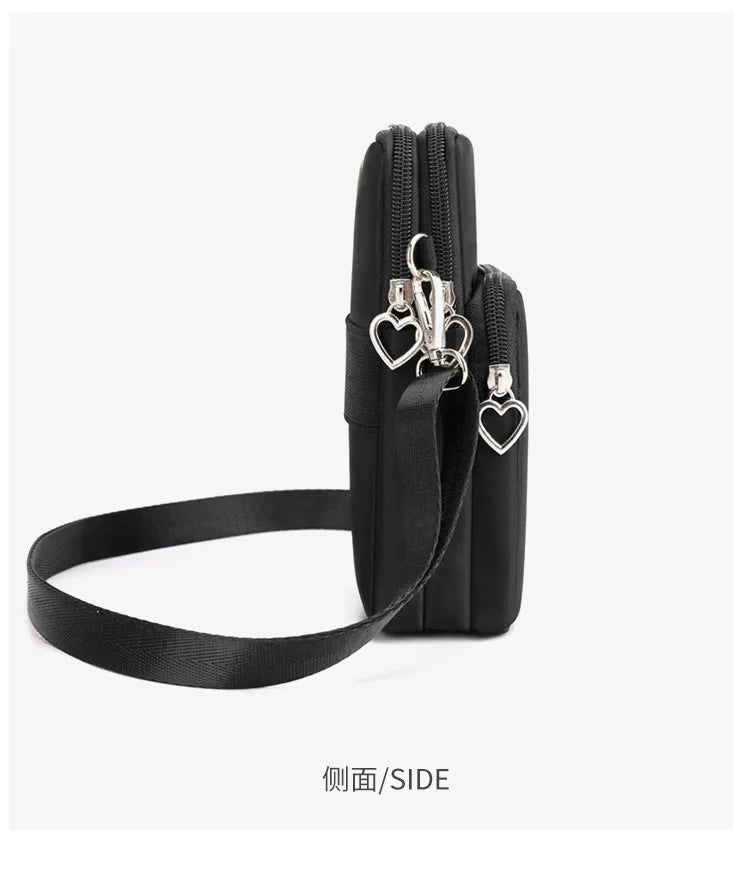 Waterproof Nylon Mobile Phone Versatile Mini Bag Purses Women's Shoulder Cross Body Messenger Bag