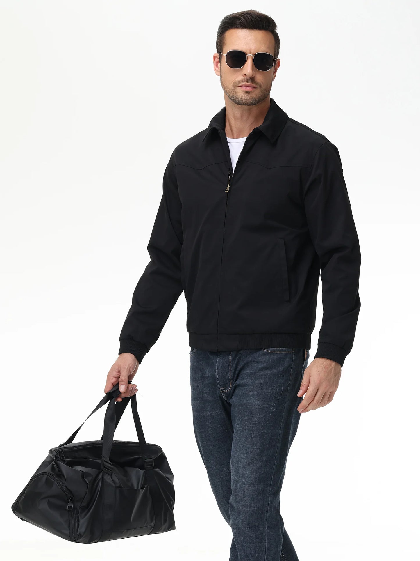 Mens Business Casua Jacket, Autumn Winter Windbreaker Waterproof Warm Coat with Inner Pocket Daily Workout A Gift for Present