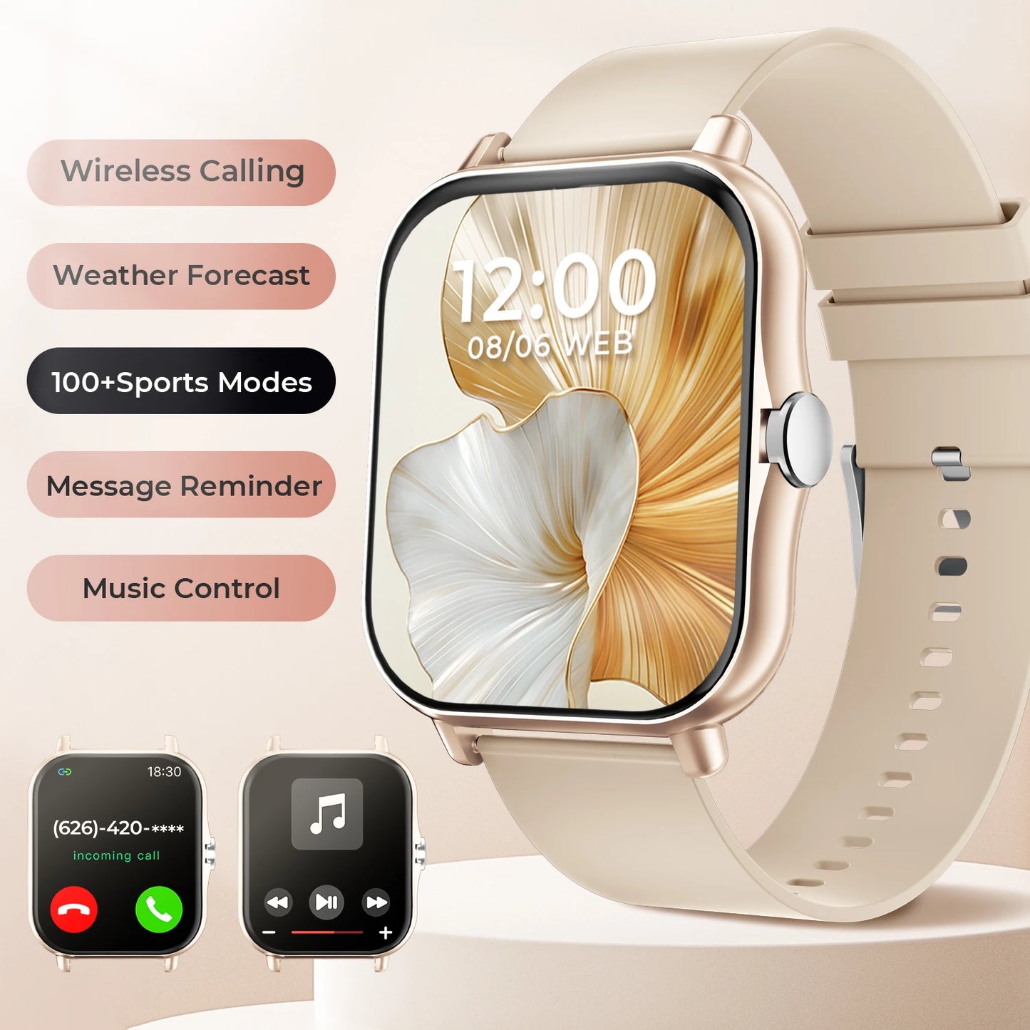 2026 New Smart Watch 1.83 HD Screen Multi-color Watch Strap Bluetooth Call Outdoor Sport Watch For Android/IOS Men Women