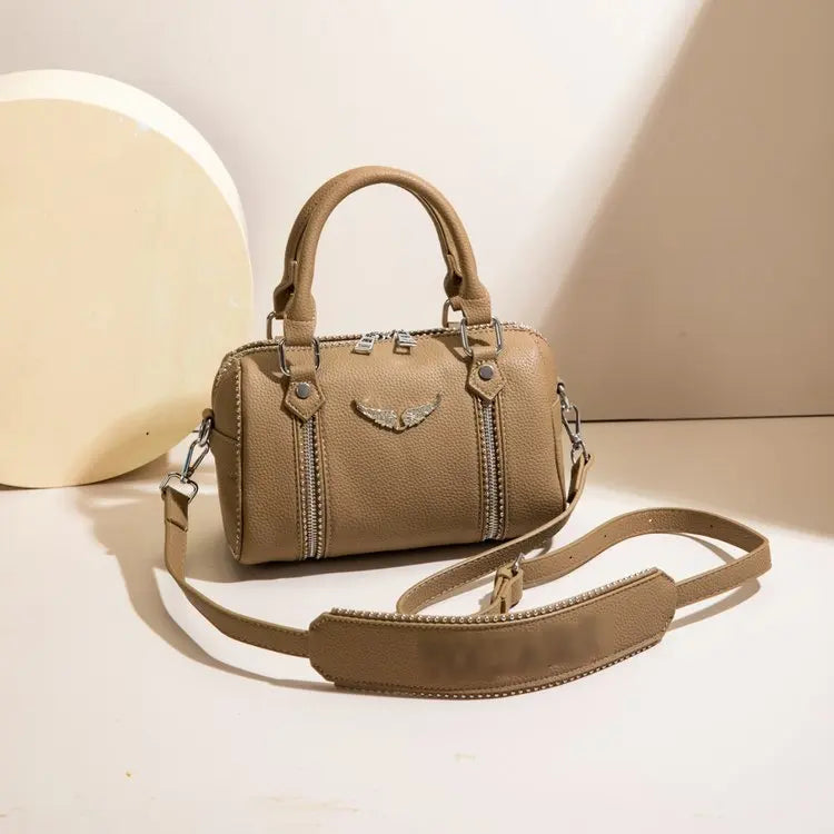 Famous design zipper women's crossbody bag, fashionable women's chain shoulder bag, modern trendy style handbag