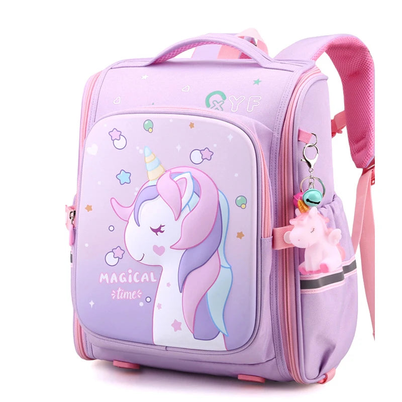 New Girl School Bags Child Pink Unicorn  Printing Backpacks Kindergarten Student Cute Girls Children's Schoolbag Waterproof Kid