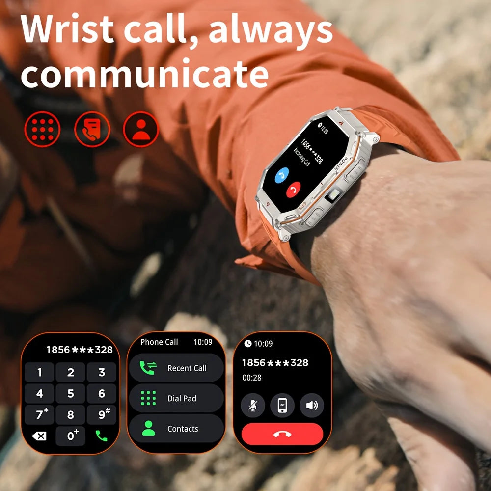 2026 New Men GPS Sports Smart Watch 2.01'' AMOLED Compass Heart Rate 400mAh Battery Bluetooth Call 10ATM Waterproof Smartwatch