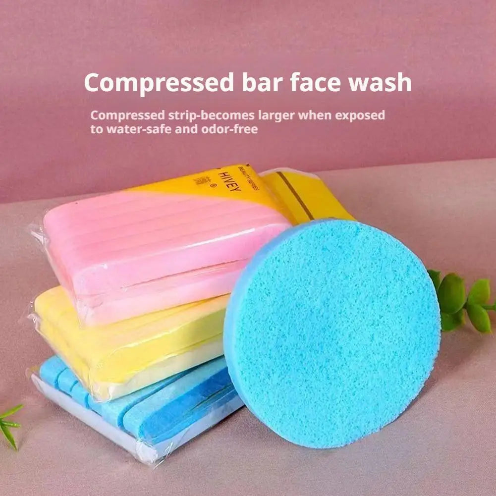 12PCS Facial Sponge Compressed, Face Cleansing Sponge Cosmetic Wet Puff Dry Wet Makeup Facial Sponge Round Wash Face Sponges