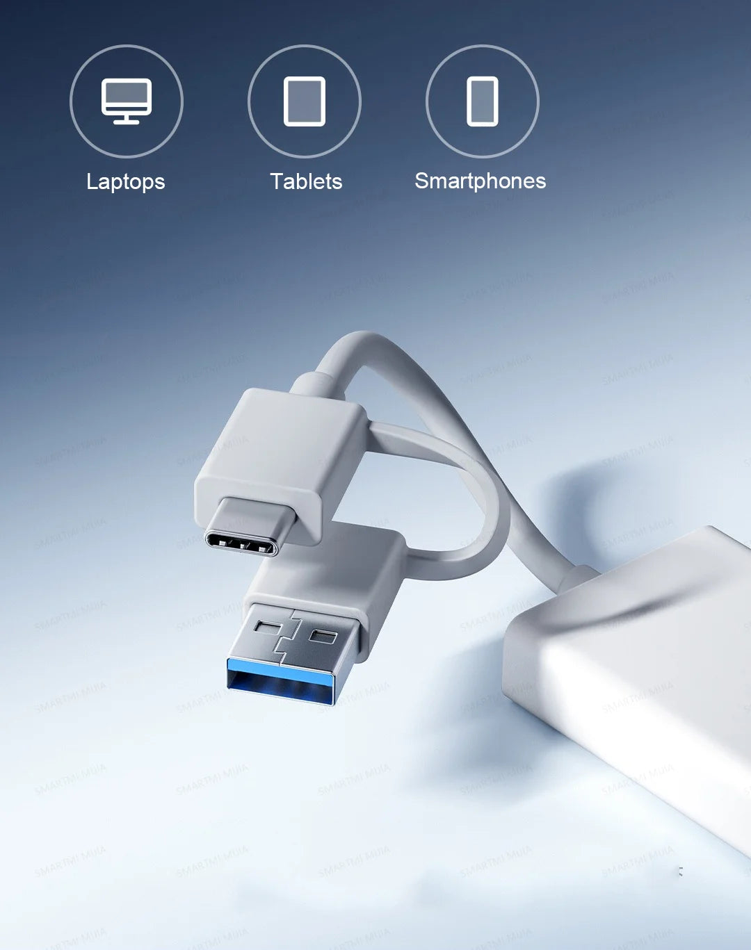XIAOMI Four-in-one Dual-head Wire Splitter，USB Hub，4 High - Speed USB 3.0 Interface，USB Type - C And USB - A Two-in-one