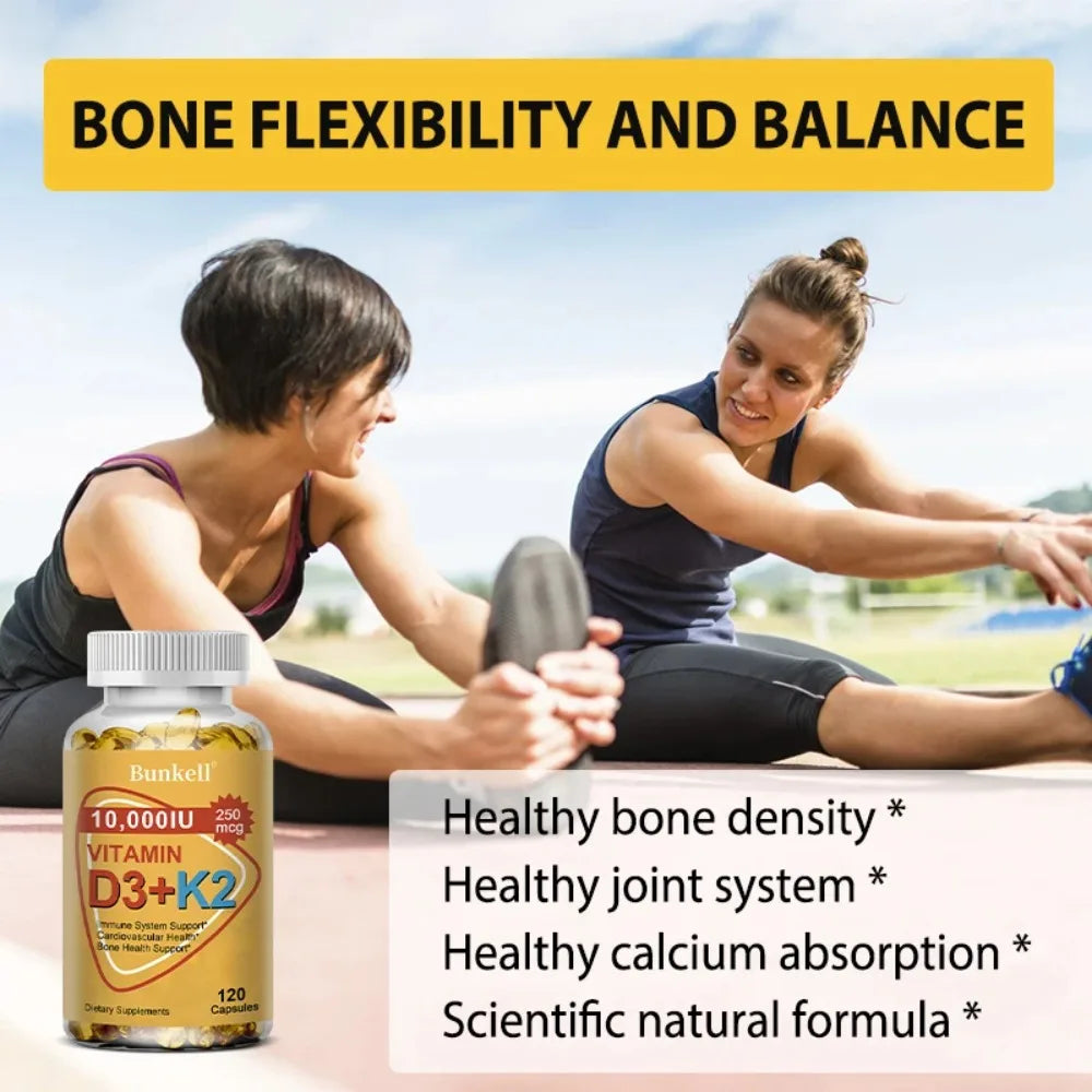 VITAMIN D3 & K2 - Nerve, Muscle, Heart, Bone and Dental Health, Immune System Health