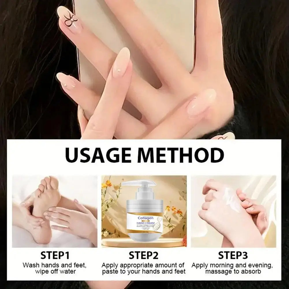 Collagen Hand And Foot Cream,Replenishes Skin Collagen Moisturizes Hands,Collagen Hand Cream Hydrating Hands Cream Skin Care