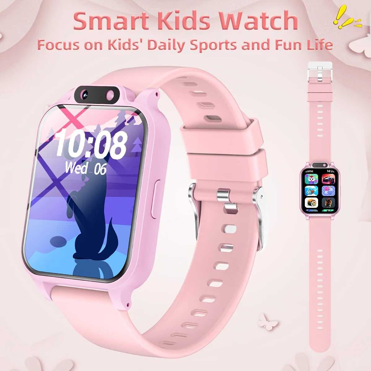 A Smartwatch Featuring a Front-Facing Camera, an Emergency Flashlight, 18 Engaging Educational Games