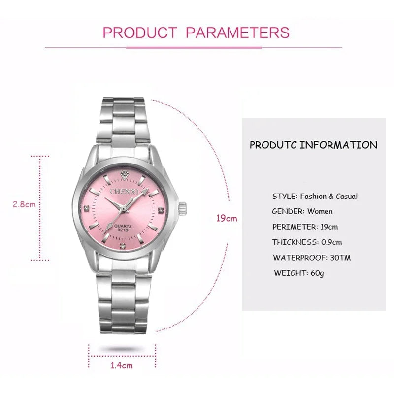 6 Fashion Colors Brand Relogio Luxury Women's Casual Watches Waterproof Watch Women Fashion Dress Lady's Rhinestone Watch 2024