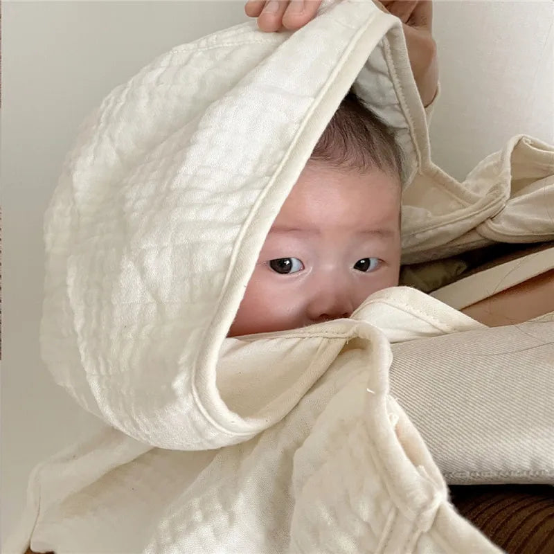 Baby Carrier Cover Muslin Hooded Mosquito Protection Blanket for Hip Seat Stroller Lightweight Breathable Infant Cape 80*100cm