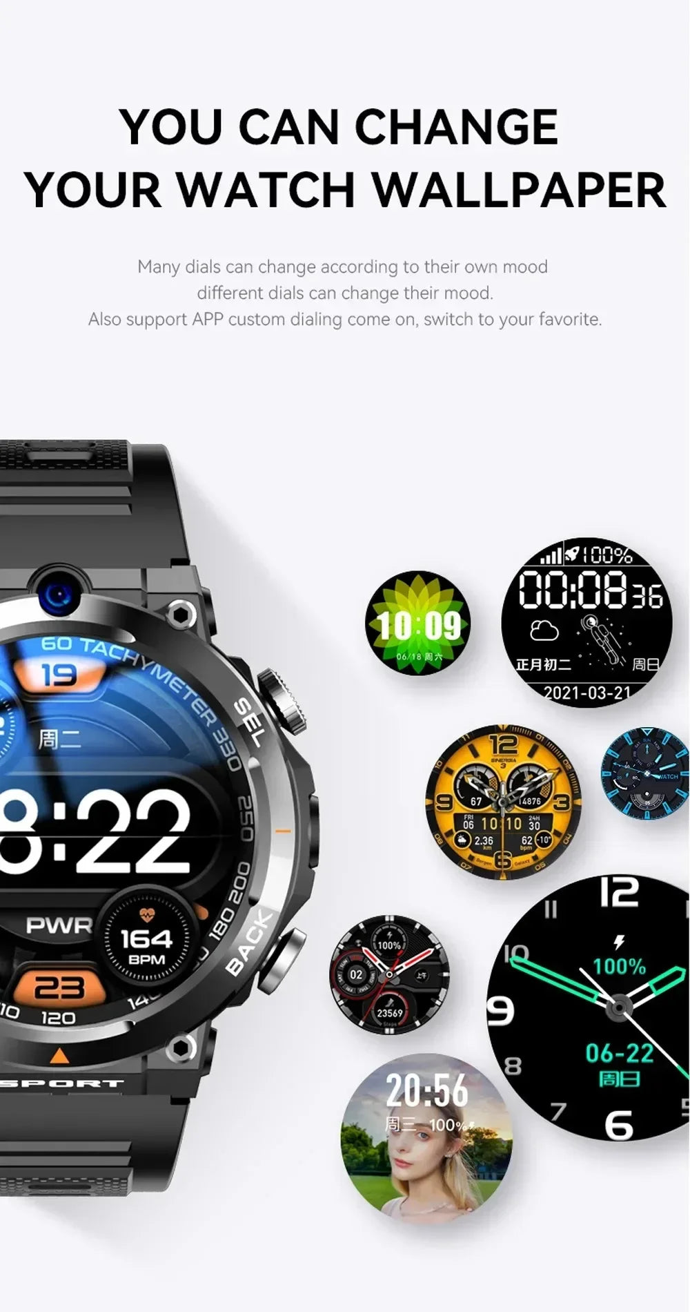 4G LTE H10 Smartwatch Dual Camera Video Calls Wifi NFC Door Access 1380mAh Battery Capacity SIM Card Smart Watch