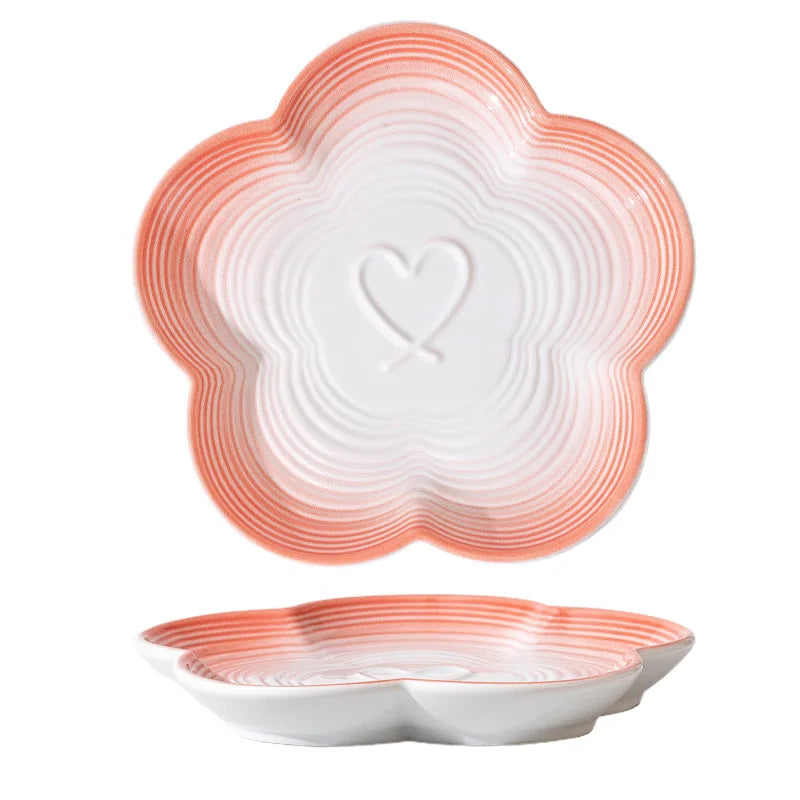 High Aesthetic Ceramic Pet Bowl with Wood Stand, Shallow Dish for Cat Snacks, Cute Bow Knot Pattern, Cat Food Dish,Home Kitchen