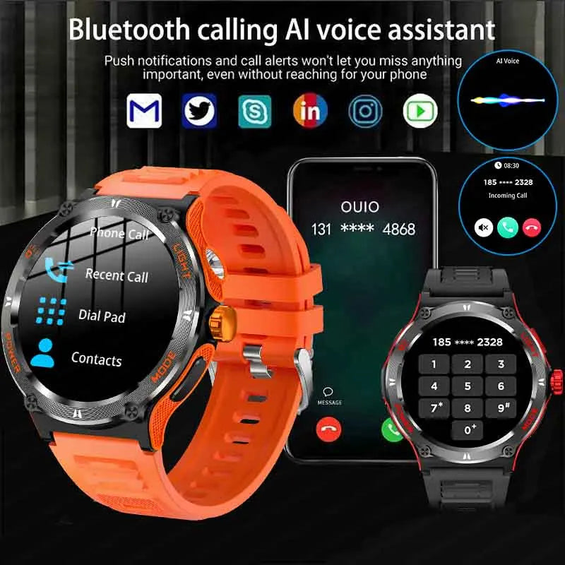 For Huawei Men Smartwatch 3ATM Waterproof 500Mah AMOLED Smartwatch GPS Track Bluetooth Call LED Lighting Men Smartwatch 2024 New