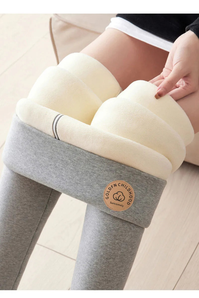 2025 Women's Winter Leggings High Waisted Thermal Plus Velvet Tight Stretch Leggings Keep Out The Cold Thicken Warm Cotton Pants