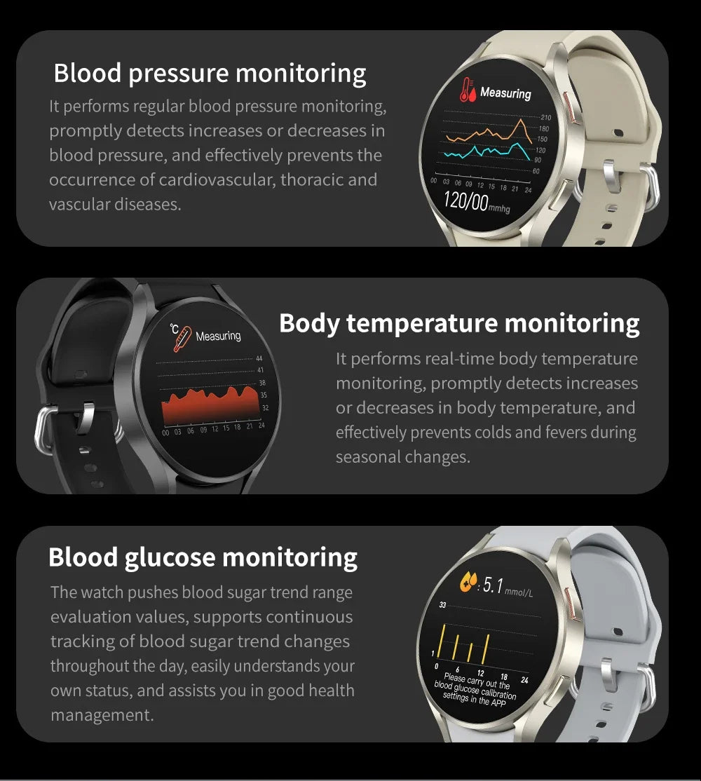 2024 Bluetooth Call Smart Watch Men Woman Heart Rate Custom Dials Sport Smarthwhatch Health Monitor Smartwatch For Android IOS