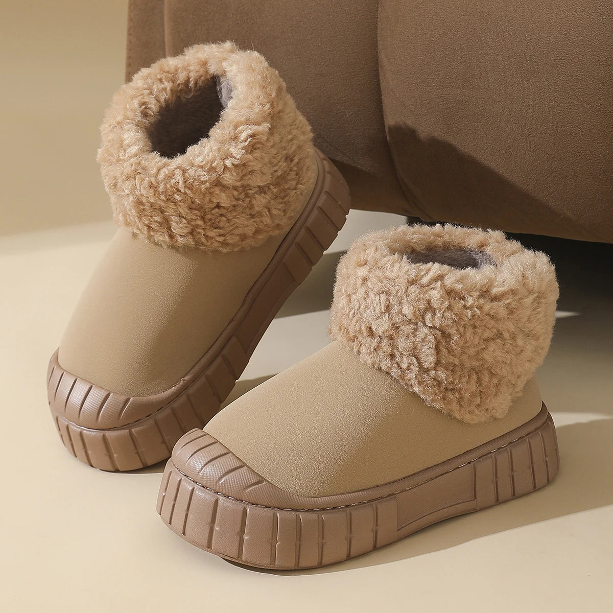 Winter New Warm Snow Boots 2025 Fur Design Women Short Boots Non-slip Light Comfortable Child Home Slippers High Top Shoe