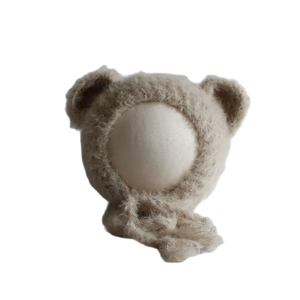Gorros para bebé, sombrero de oso para recién nacido, sombrero para bebé, niño y niña, accesorios de fotografía recién nacido, accesorios de estudio fotográfico