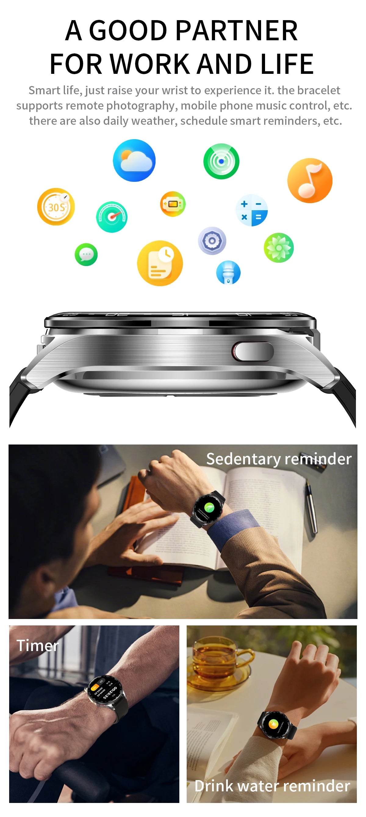 LIGE 2 In 1 TWS Headset Smart Watch 1.39" Women Men Sport Fitness Heart Rate Health Tracker Watches Earphone Music Smartwatch