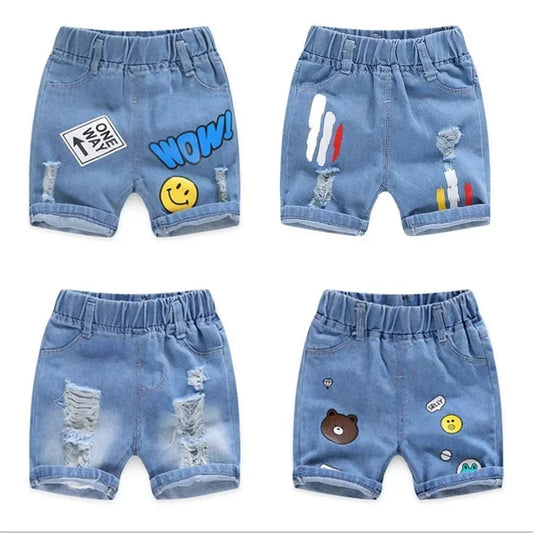 Pantalones cortos vaqueros para niños, ropa para niños, pantalones cortos de cinco puntos para bebés, pantalones cortos de verano 2023