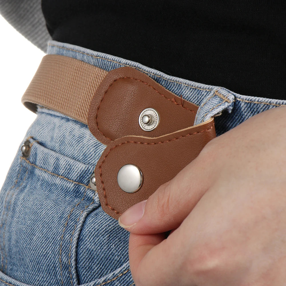 Fashion Stretch Boys and Girls Stretch Canvas Kids belts Waist Belt Buckle-Free Belt