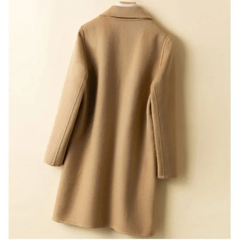2024 New Winter Women Fashion Comfortable Woolen Coat Lady Chic Versatile Solid Color Outside Daily Thermal Fleece Coat Jackets