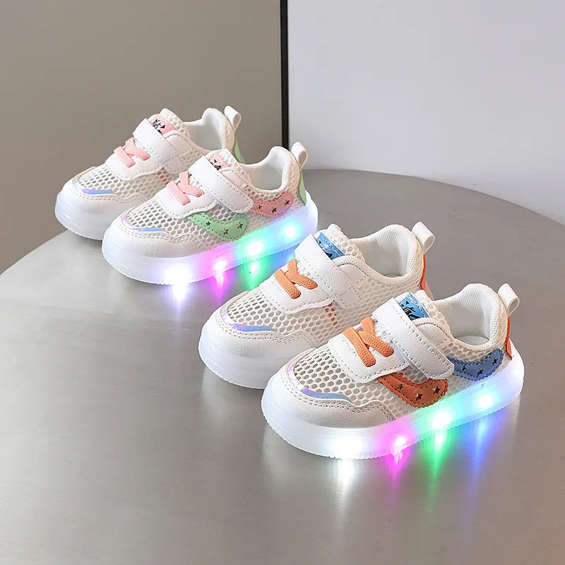 Child Shoe Boys Girl Led Light Sneakers Glowing Shoe for Kids Soft Soled Breathable Casual shoes Infant Toddler Baby Shoes Tenis