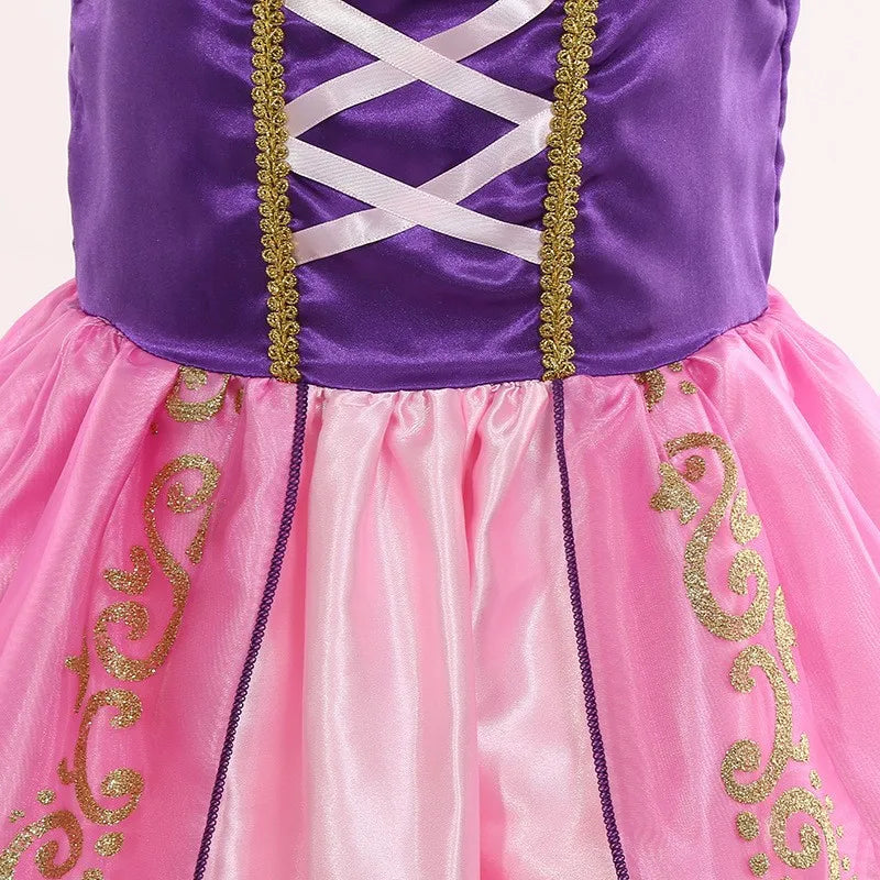 Disfraz Halloween Para Mujer Girls Rapunzel Princess Cosplay Dresses Party Gift Mesh Ball Gown Birthday Costume for Carnival