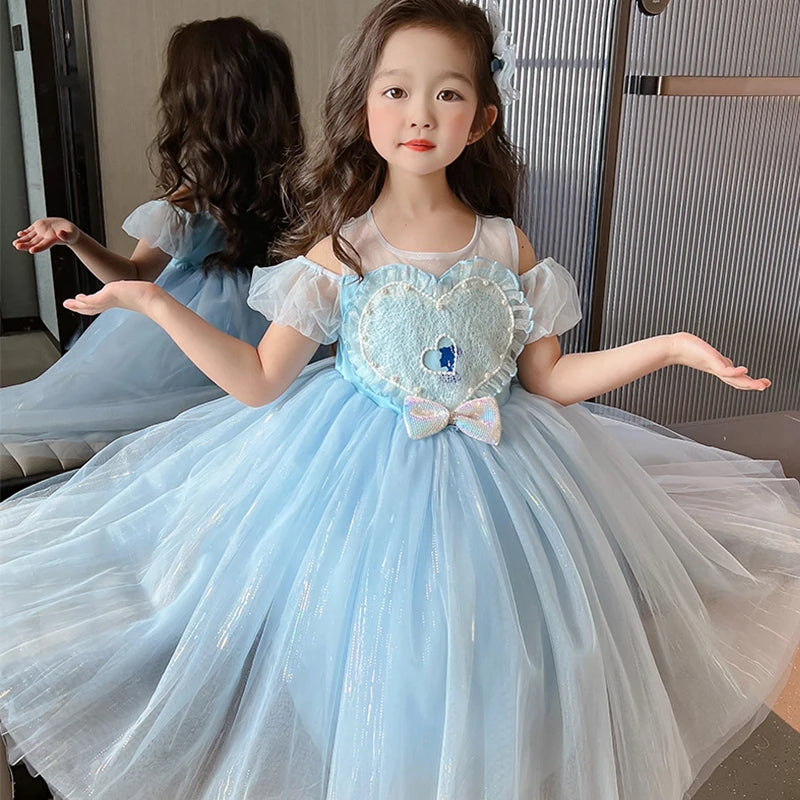 Fairy Clothes for Girls Luxury Elsa Princess Dress Up Children Shiny Tulle Snow Queen Birthday Party Cosplay Masquerade Costume