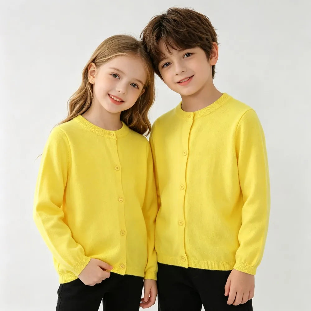 Kids Cardigans for Girls Solid Candy Color Sweater Toddler Baby Boys Knitwear Jacket Spring Autumn Cotton Children Clothing