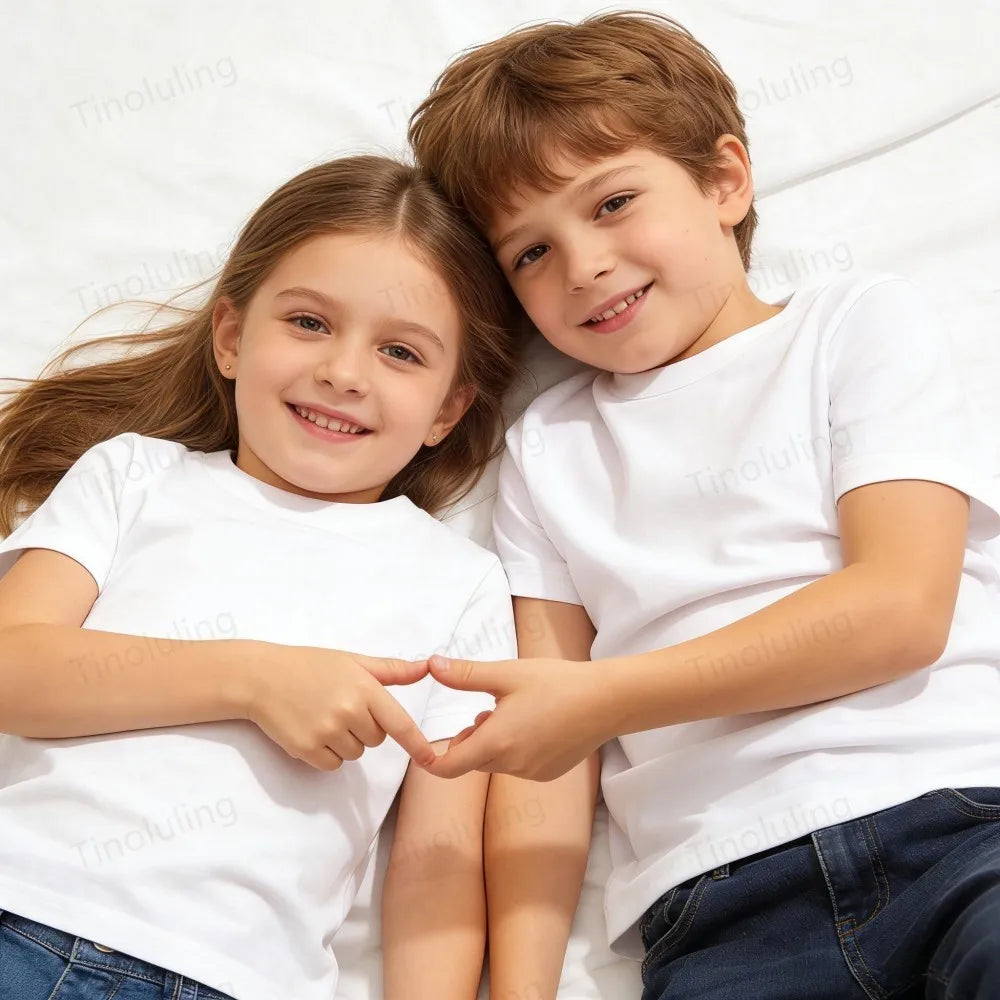 1 to 14 Years Boys Tshirt Plain Cotton Teenage Girls T Shirts Basic White Black Tees Korea Short Sleeve Summer Children Clothing