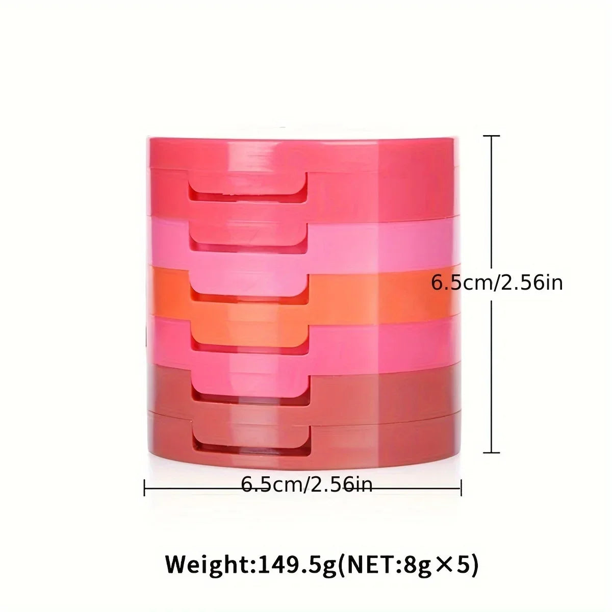 Multi layer 5-color powder blusher powder, waterproof and durable, suitable for all skin tones, creating a perfect makeup