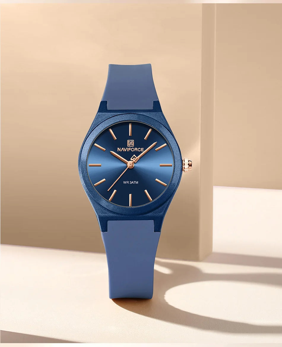 NAVIFORCE 2025 Women Fashion Watches Quartz Watch Sports Silicone Strap Ladies Wristwatches Simple Clock Gift relogios feminino