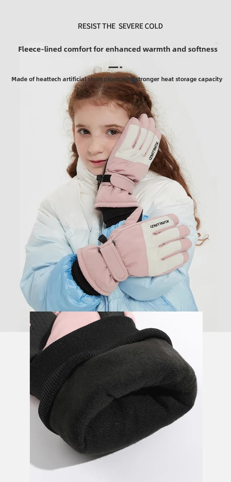 Kids Winter Ski Gloves Waterproof Thermal Snow Gloves for Boys Girls Outdoor Cold Weather Mittens for Cycling Riding and Sports
