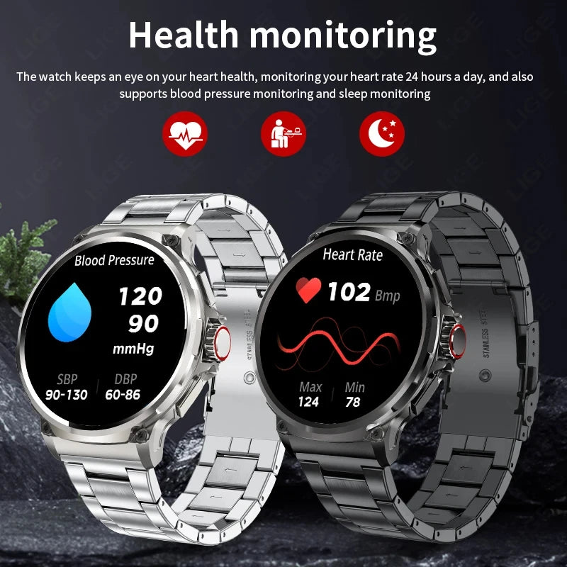 2024 New 1.85 " HD Bluetooth Call Smart Watch Men Sports Fitness Watches Heart Monitor 710mAh Smartwatch Men For XIAOMI Android