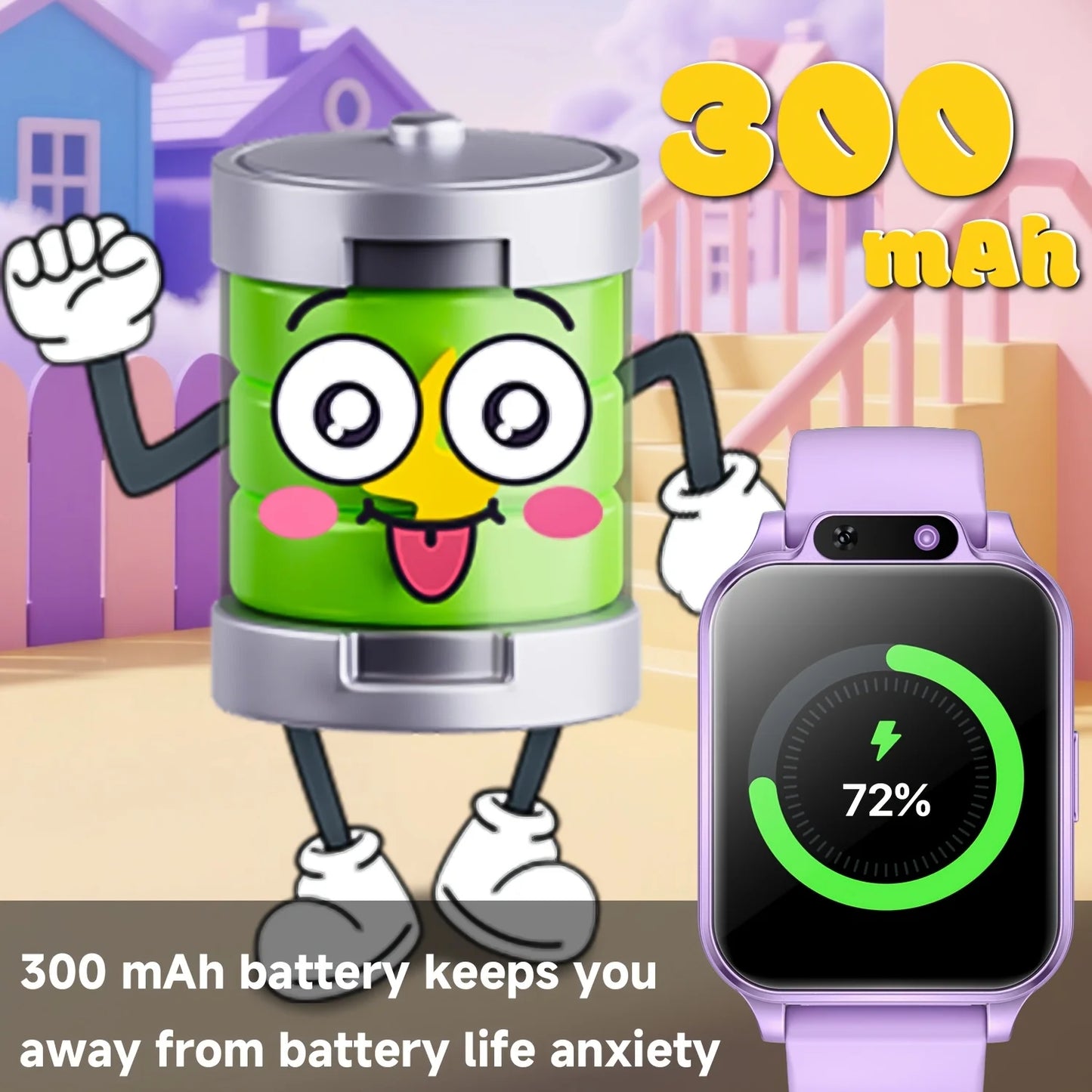 A Smartwatch Featuring a Front-Facing Camera, an Emergency Flashlight, 18 Engaging Educational Games
