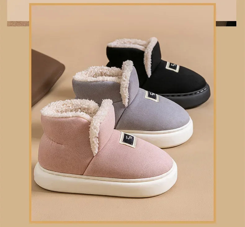 Fashion Winter Women Boots 2025 New Men Cotton Boots Outdoor Snow Boots for Female Soft Sole House Shoes Non-Slips Shoes