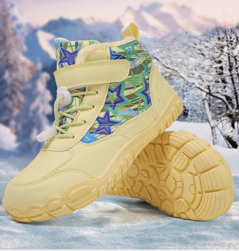 New Parent-child Winter Boots Men and Women Snow BareFoot Outdoor Non-slip Warm Fur Casual Boys/girls Sneakers Kid's Ankle Boots