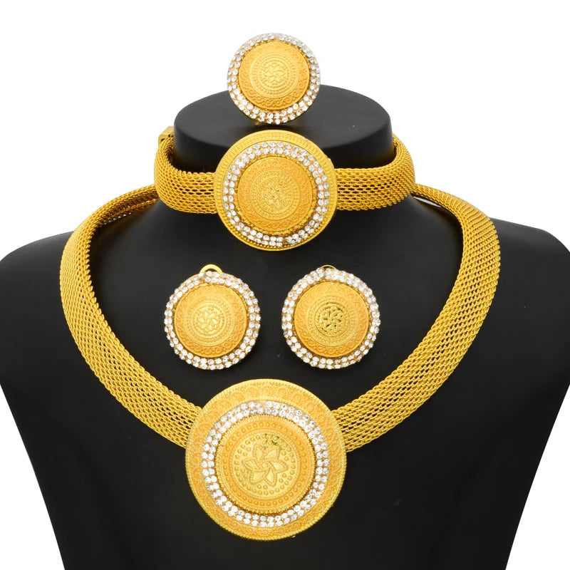 ZEADear Jewelry Sets Egg Shape Bridal Wedding Earrings Necklace Bracelet Ring Gold Plated Anniversary Jewellery Wholesale Gift