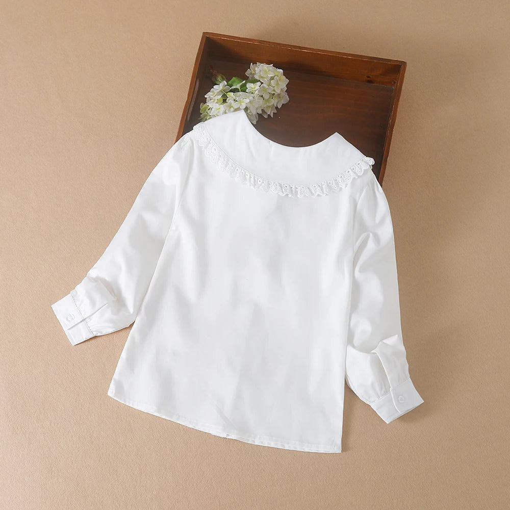 Girls Shirt Delightful White Embroidered Blouse Specifically Designed for Girls Aged 5 to 12 Years Old