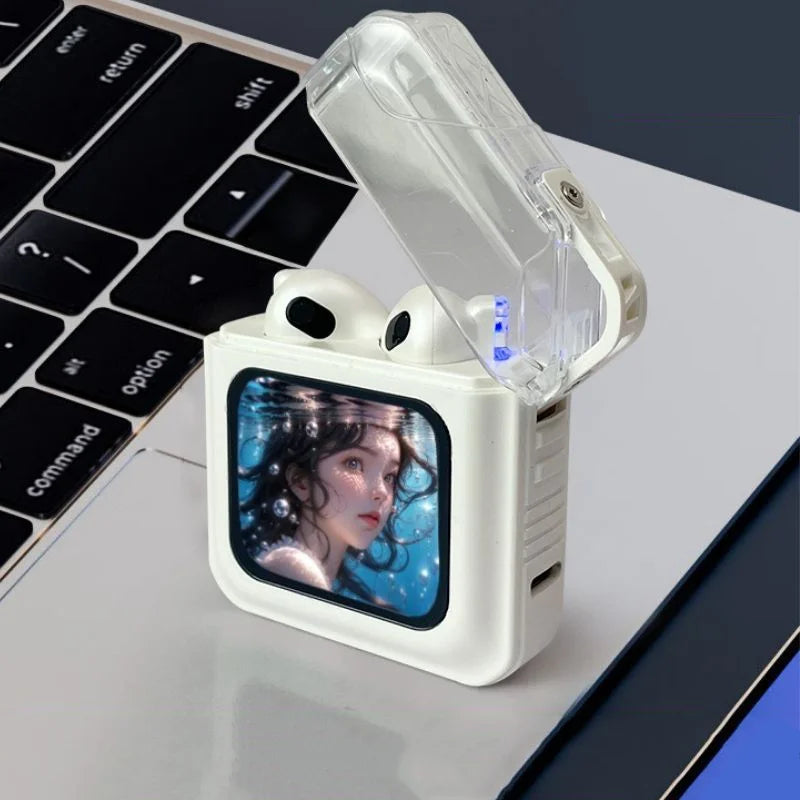 Bluetooth Touch Screen Earphone Noise Reduction Half In Ear Style Multi Function Long Battery Life Listen Music Phone Call