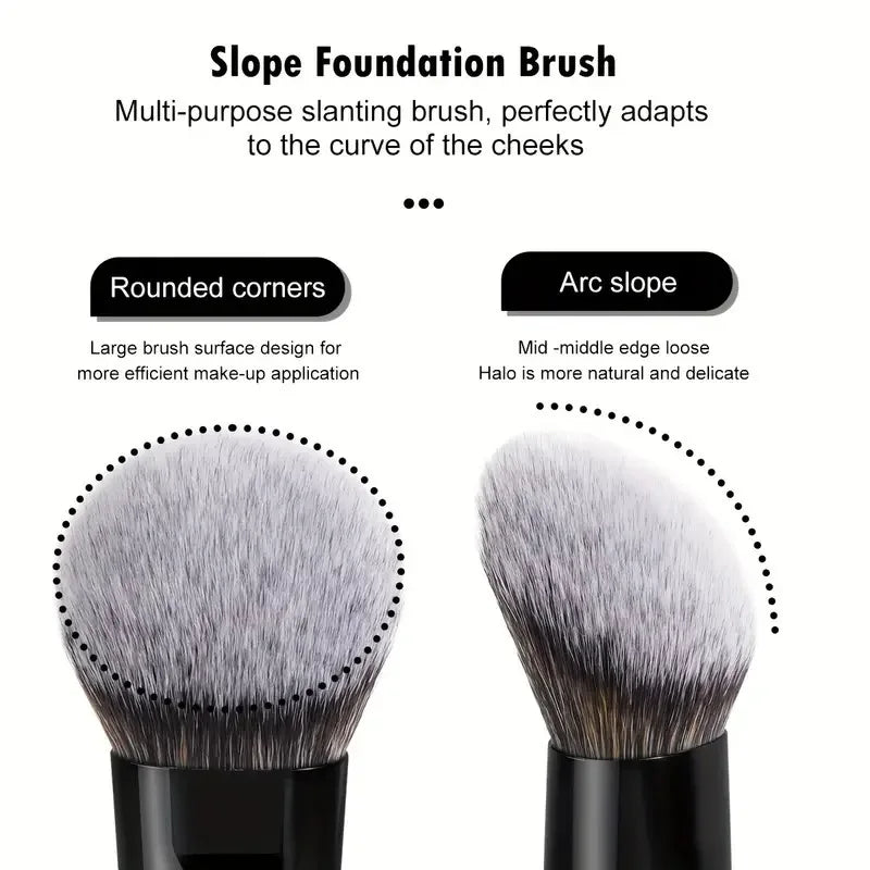 1pcs Double Head Makeup Brushes Flat Angled Foundation Concealer Contour for Blending Loose Powder Liquid Cream Cosmetic Tools