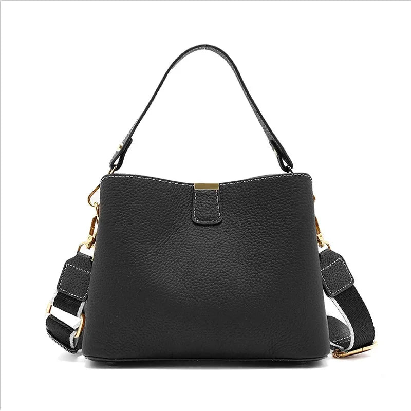 Retro bucket bag women's fashionable handbag large capacity new single shoulder crossbody bag Soft Leather multi-color wallet