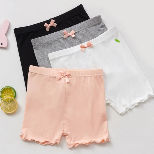 Pantalones cortos de Modal para niñas, pantalones de seguridad de alta calidad, ropa interior para niños, calzoncillos cortos con bonito lazo de verano para 1-12 años