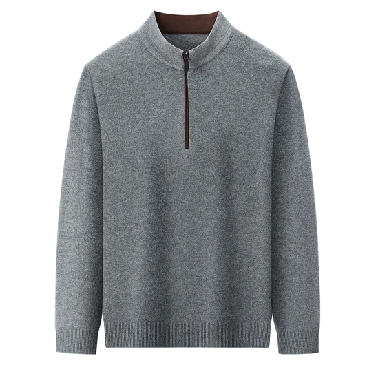 Cashmere Wool Classsic Sweater Men Autumn Winter Warm Knitting Clothes Long Sleeve  Sheep Wool Zipper Sweater Top Pullovers