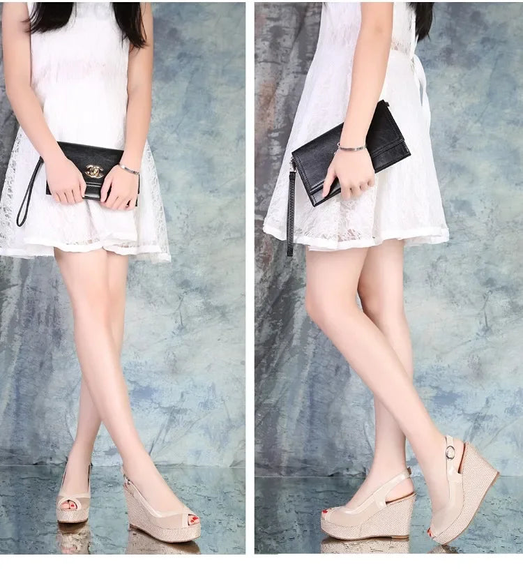 Size 33-40 Summer High Heel Wedges Sandals Female Peep Toe Leisure Platform Sandals Women Shoes
