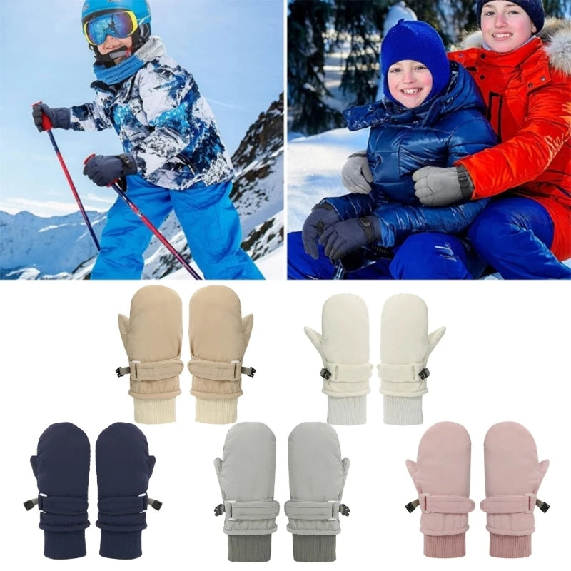 Warm Baby Toddler Winter Ski Gloves with String Cold Weather Mittens for Boys & Girls Fleece Lined Insulated Snow Gloves